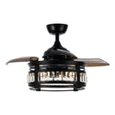 36" Punjab Modern Downrod Mount Ceiling Fan with Lighting and Remote Control