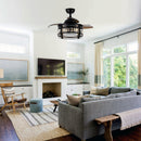 36" Punjab Modern Downrod Mount Ceiling Fan with Lighting and Remote Control