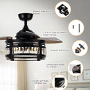 36" Punjab Modern Downrod Mount Ceiling Fan with Lighting and Remote Control