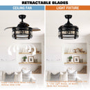36" Punjab Modern Downrod Mount Ceiling Fan with Lighting and Remote Control