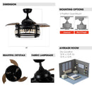 36" Punjab Modern Downrod Mount Ceiling Fan with Lighting and Remote Control