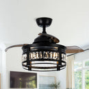 36" Punjab Modern Downrod Mount Ceiling Fan with Lighting and Remote Control