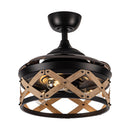 36" Industrial Downrod Mount Ceiling Fan with Lighting and Remote Control