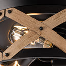 36" Industrial Downrod Mount Ceiling Fan with Lighting and Remote Control