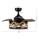 36" Industrial Downrod Mount Ceiling Fan with Lighting and Remote Control