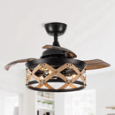 36" Industrial Downrod Mount Ceiling Fan with Lighting and Remote Control