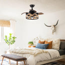 36" Industrial Downrod Mount Ceiling Fan with Lighting and Remote Control