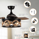 36" Industrial Downrod Mount Ceiling Fan with Lighting and Remote Control
