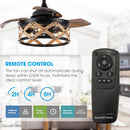 36" Industrial Downrod Mount Ceiling Fan with Lighting and Remote Control