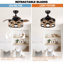 36" Industrial Downrod Mount Ceiling Fan with Lighting and Remote Control