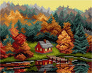 Autumn Landscape Lakeside Needlepoint Canvas by Orchidea 3600H