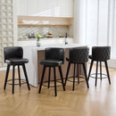 Swivel Bar Stool Set of Three with Faux Leather