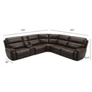 Brazil - Power Sectional With Adjustable Headrest & Footrest - Dark Brown