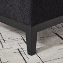 33.86'W Upholstered Wood Base Storage Ottoman with Reversible Lid Coffee Table, Foot Stool Square Footrest with Rubberwood Legs for Living Room Bedroom Entryway and Office, Black Boucle.