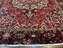 Rare Persian Bakhtiari Rug 10x13, Red, Semi Antique, Large Persian Carpet, Handmade
