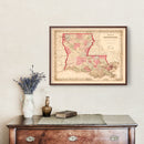 Vintage Map of Louisiana 1855