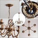Bronze Rustic Farmhouse Chandelier Six Light Pendant