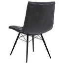 Aiken Faux Leather Upholstered Dining Side Chair Charcoal Grey (Set of 4)
