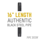 1 in. x 16 in. Black Pipe