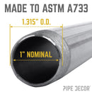 1 in. x 6 in. Black Pipe
