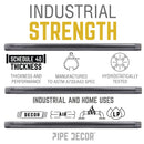 1 in. x 8 in. Black Pipe