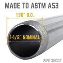 1 1/2 in. x 60 in. Black Pipe