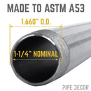 1 1/4 in. x 60 in. Black Pipe
