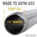 1/2 in. x 16 in. Black Pipe