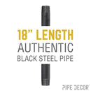 2 in. x 18 in. Black Pipe
