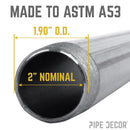 2 in. x 24 in. Black Pipe