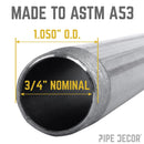 3/4 in. x 42 in. Black Pipe