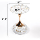Mermaid Tail End Coffee Table Round Side Table, Modern Metal Pedestal Table, Minimalist Accent Table for Small Spaces, Drink Martini Table Decoration for Living Room