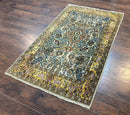Persian Qum Tree of Life Rug 3.5 x 5.5, Animal Pictorials, Kork Wool with Silk Highlights
