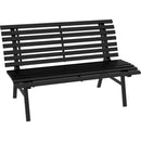 48.5" Garden Bench, Outdoor Patio Bench, Lightweight Aluminum Park Bench with Slatted Seat for Lawn, Park, Deck, Black