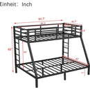 Metal Twin XL over Queen Bunk Bed for Teens and Adults,Space-Saving/Noise Reduced/No Box Spring Needed