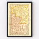 Vintage Map of Oklahoma 1895