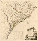 Vintage Map of South Carolina 1780