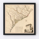 Vintage Map of South Carolina 1780