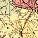 Vintage Map of South Carolina 1849