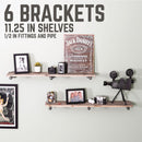 1/2 in. x 12 in. L Shelf Bracket Kit, 6 Pack