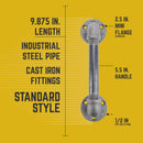 1/2 in. Barn Door Handle - Mini Flange - 9.875 L