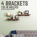 1/2 in. x 8 in. Shelf Bracket Kit, 4 Pack