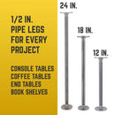 1/2 in. x 24 in. Round Flange Pipe Table Legs - 4 Pack