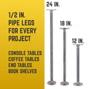 1/2 in. x 24 in. Round Flange Pipe Table Legs - 4 Pack