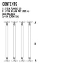 1/2 in. x 24 in. Round Flange Pipe Table Legs - 4 Pack