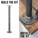 1 in. x 18 in. Round Flange Pipe Table Legs - 4 Pack