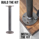 1 in. x 12 in. Round Flange Pipe Table Legs - 4 Pack