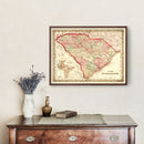 Vintage Map of South Carolina 1876