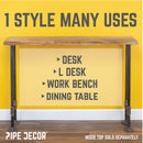 3/4 in. H Pipe Desk Main. Leg - 1 Leg