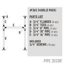 3/4 in. H Pipe Desk Legs - 2 Pack